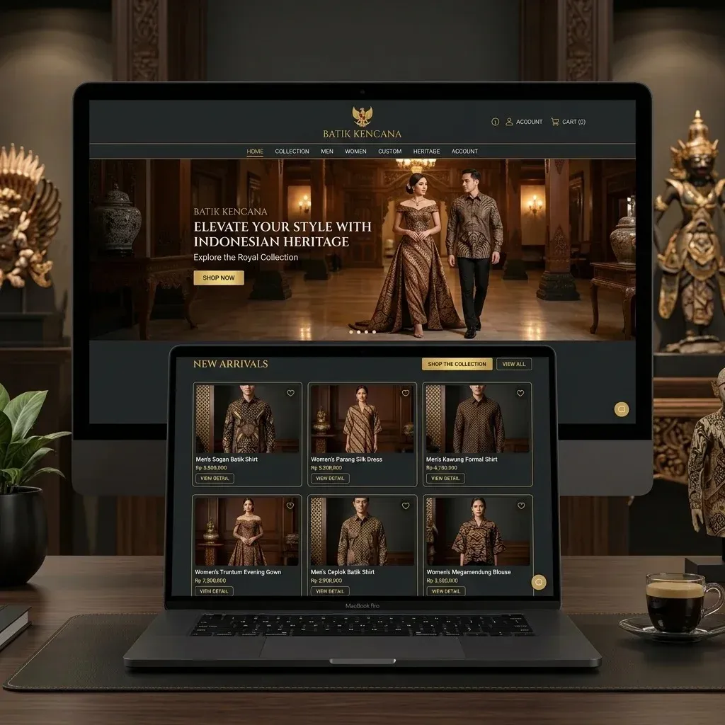 Portofolio Proyek Rencanain - Batik Kencana Heritage Storefront (Website Development)