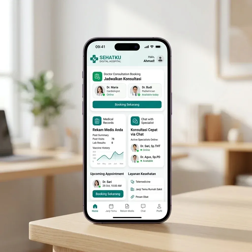 Portofolio Proyek Rencanain - Sehatku Digital Healthcare (Mobile Apps)